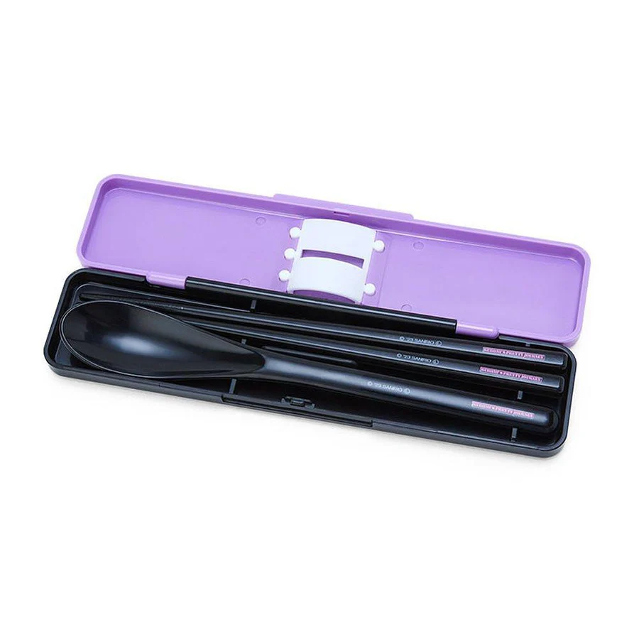 Sanrio Kuromi Chopsticks and Spoon with Case set
