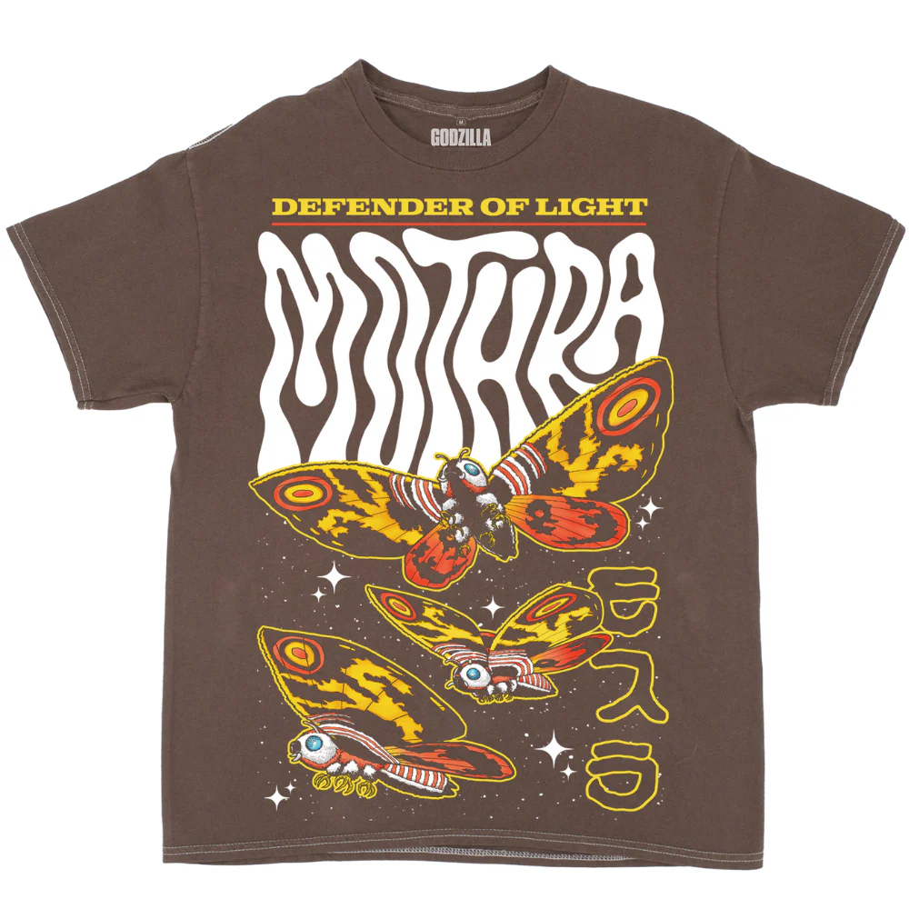 Godzilla Mothra Liquid Text T Shirt