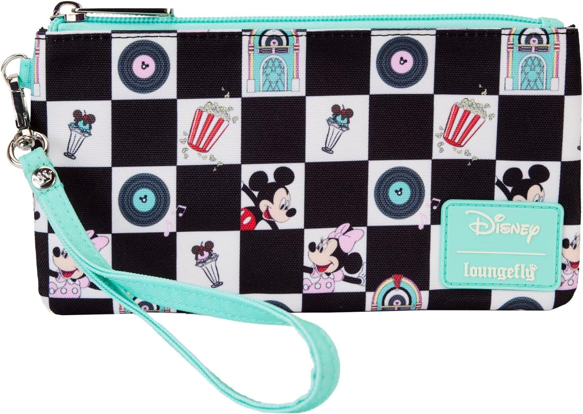 Mickey and Minnie Date Night Diner Nylon Wristlet-1