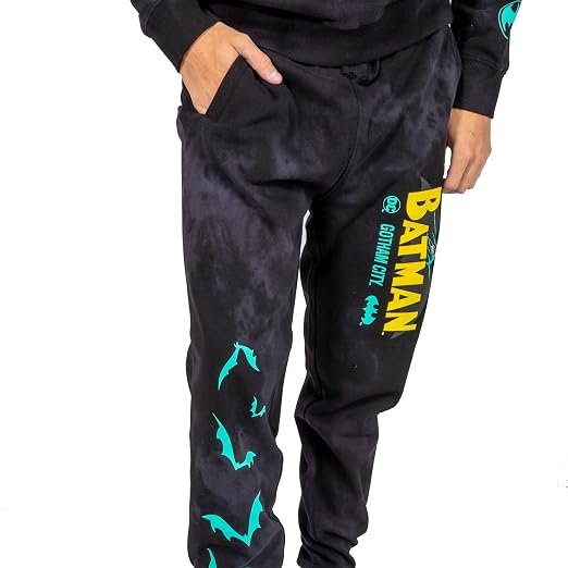 Batman Gotham City Black Wash Mens Hoodie & Jogger Set-zoom-3