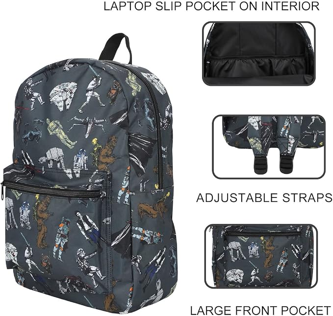 Bioworld Star Wars Multi Character AOP Adult 17" Laptop Backpack-zoom-3