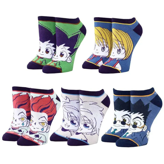 Hunter x Hunter Chibi Characters Casual Ankle Socks Set for Men 5-Pack-zoom-1