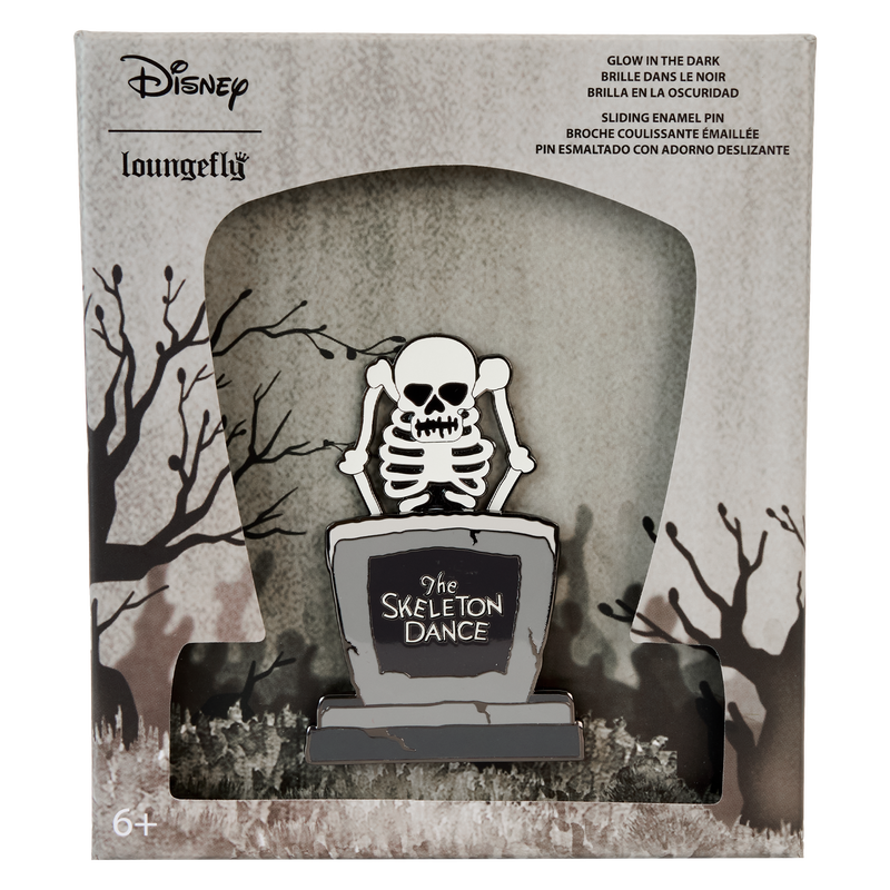 Loungefly The Skeleton Dance 95th Anniversary Glow 3" Collector Box Sliding Pin