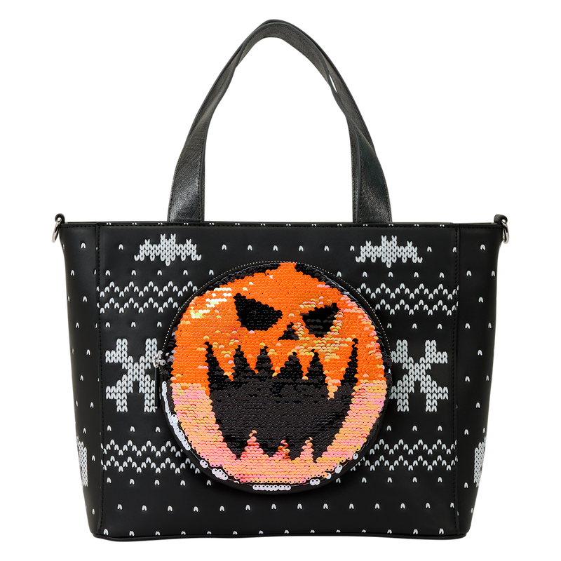 Loungefly The Nightmare Before Christmas Jack Skellington Reversible Sequins Tote Crossbody Bag with Coin Bag-zoom-3