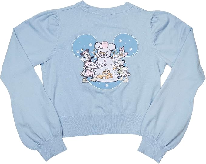 Loungefly Stitch Shoppe Disney Winter Mickey and Friends Balloon Sleeve Cardigan-2