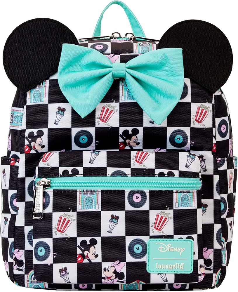 Loungefly Mickey and Minnie Date Night Diner Nylon Mini Backpack