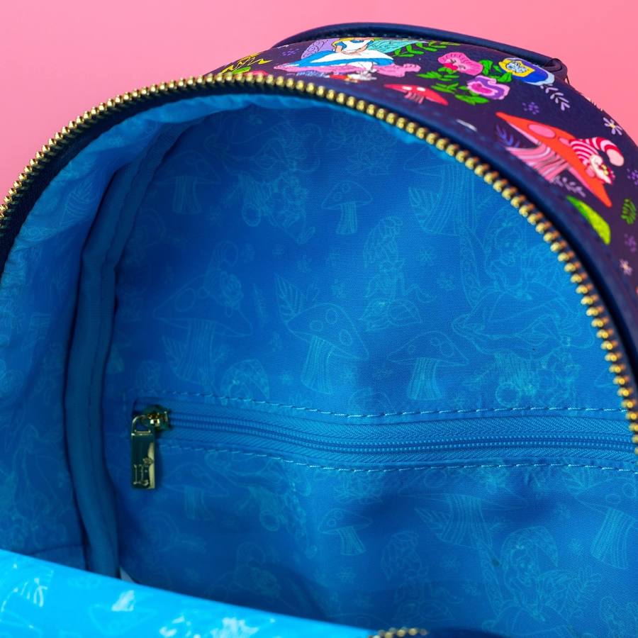 Loungefly Exclusive Disney Alice in Wonderland AOP Mushroom Forest Mini Backpack