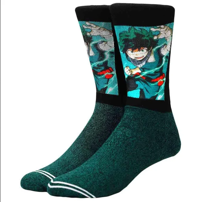 My Hero Academia Deku Casual Sublimation Crew Socks for Men-zoom-1