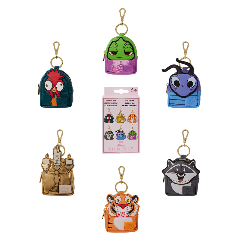 Loungefly Disney Princess Sidekicks Cosplay Mystery Blind Box Mini Backpack Keychain Charm [ONE RANDOM]
