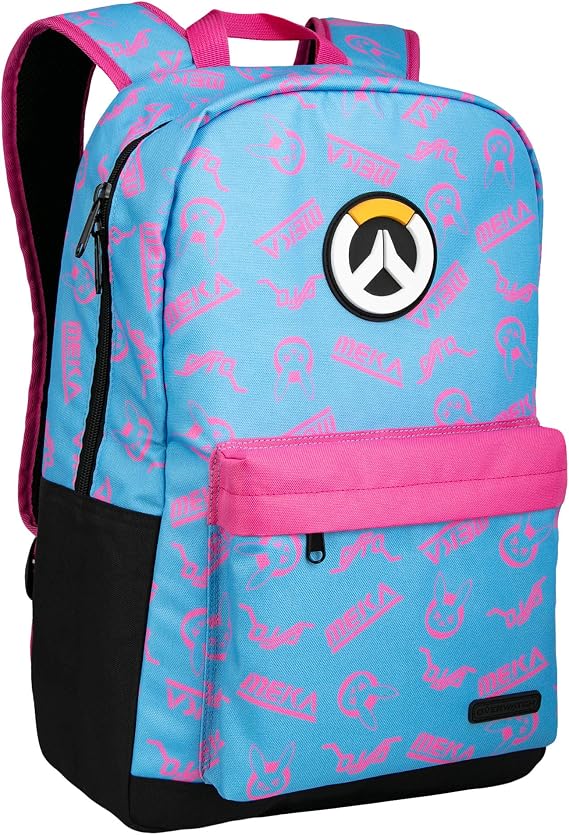 J!NX D.VA Light Blue/Pink Overwatch Splash Backpack-1