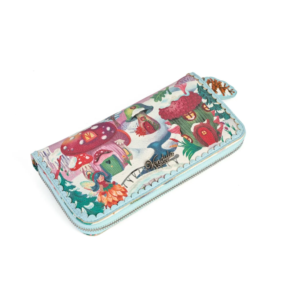 Vendula London Fairy Village Snowflake Large Ziparound Crossbody Wallet-6