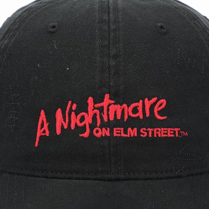 A Nightmare on Elm Street Logo Men's Black Distressed Dad Hat-3