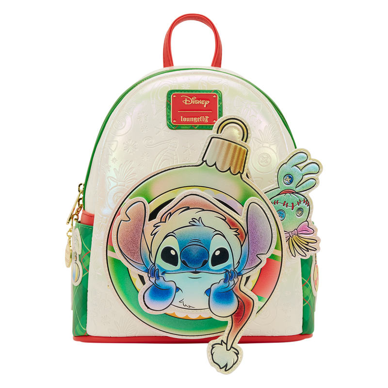 Loungefly Disney Stitch & Scrump Iridescent Holiday Ornament Mini Backpack-4