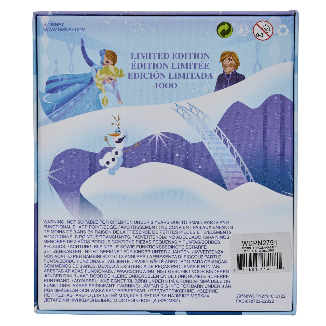 Loungefly Disney Frozen Trading Pin, Individually Boxed Collector Enamel Pins with Mountain and Olaf, 3 Inches-zoom-5