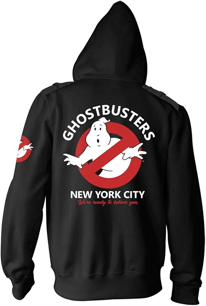 Ripple Junction Ghostbusters Men's Authentic Full Zip Hooded Sweatshirt w/Chest Pockets Epaulettes-3