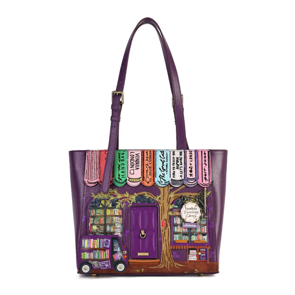 Vendula London Travelling Library Bookshop Shopper Bag-2