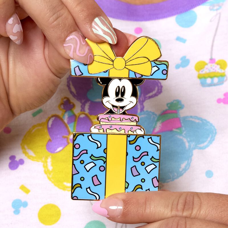 Loungefly Mickey Mouse Birthday Present Surprise 3" Collector Box Sliding Pin-2