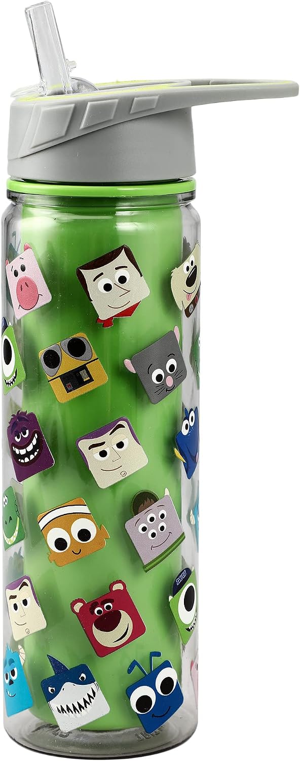 BIOWORLD Disney Pixar Multi Character Heads Pattern Green 16 Ounces Double Wall Tritan