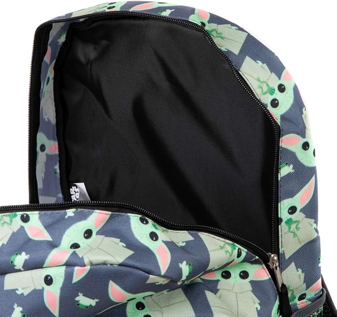 Bioworld Mandalorian Kids Baby Yoda All Over Print Black Backpack, Baby Yoda-zoom-4
