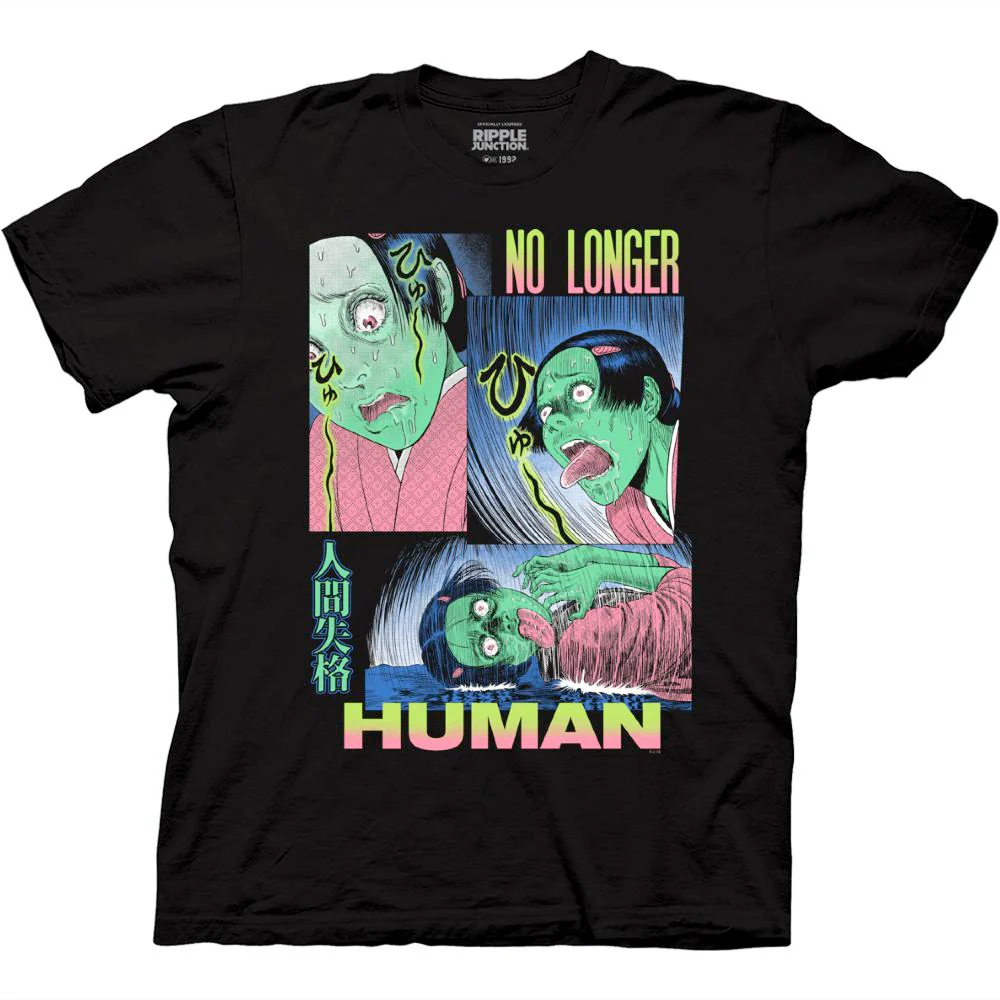 Junji Ito's No Longer Human Getting Sick Image Panels T-Shirt-zoom-1