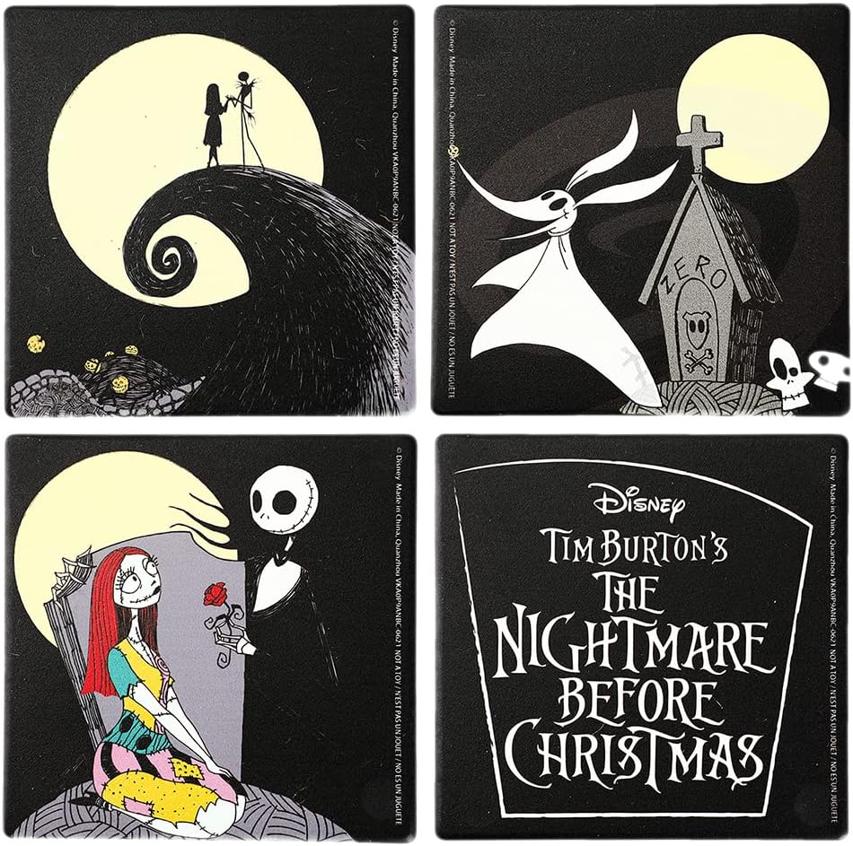 Disney The Nightmare Before Christmas Ceramic Coasters Set of 4-zoom-1