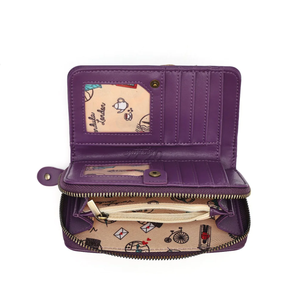 Vendula London Travelling Library Bookshop Medium Ziparound Wallet-6
