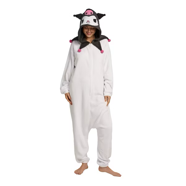 Sanrio Kuromi Hooded Kigurumi Cosplay Onesie Costume Union Suit-zoom-1
