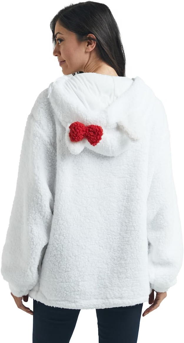 Hello Kitty Women's White Long Sleeve Cosplay Faux Shearling Zip-Up Hoodie-zoom-4