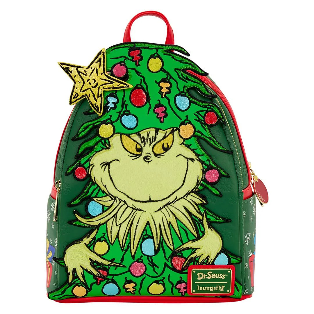 Loungefly Dr. Seuss How the Grinch Stole Christmas! Tree Light Up Plush Mini Backpack-zoom-1