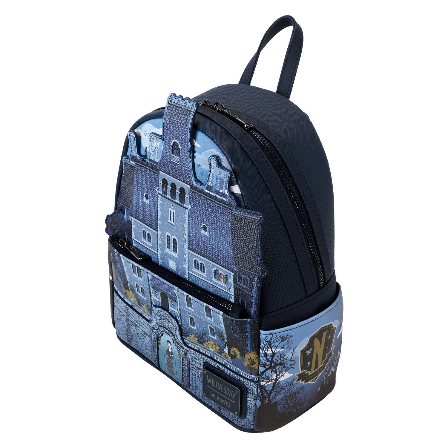 Loungefly MGM Wednesday Nevermore Academy Castle Glow Mini Backpack
