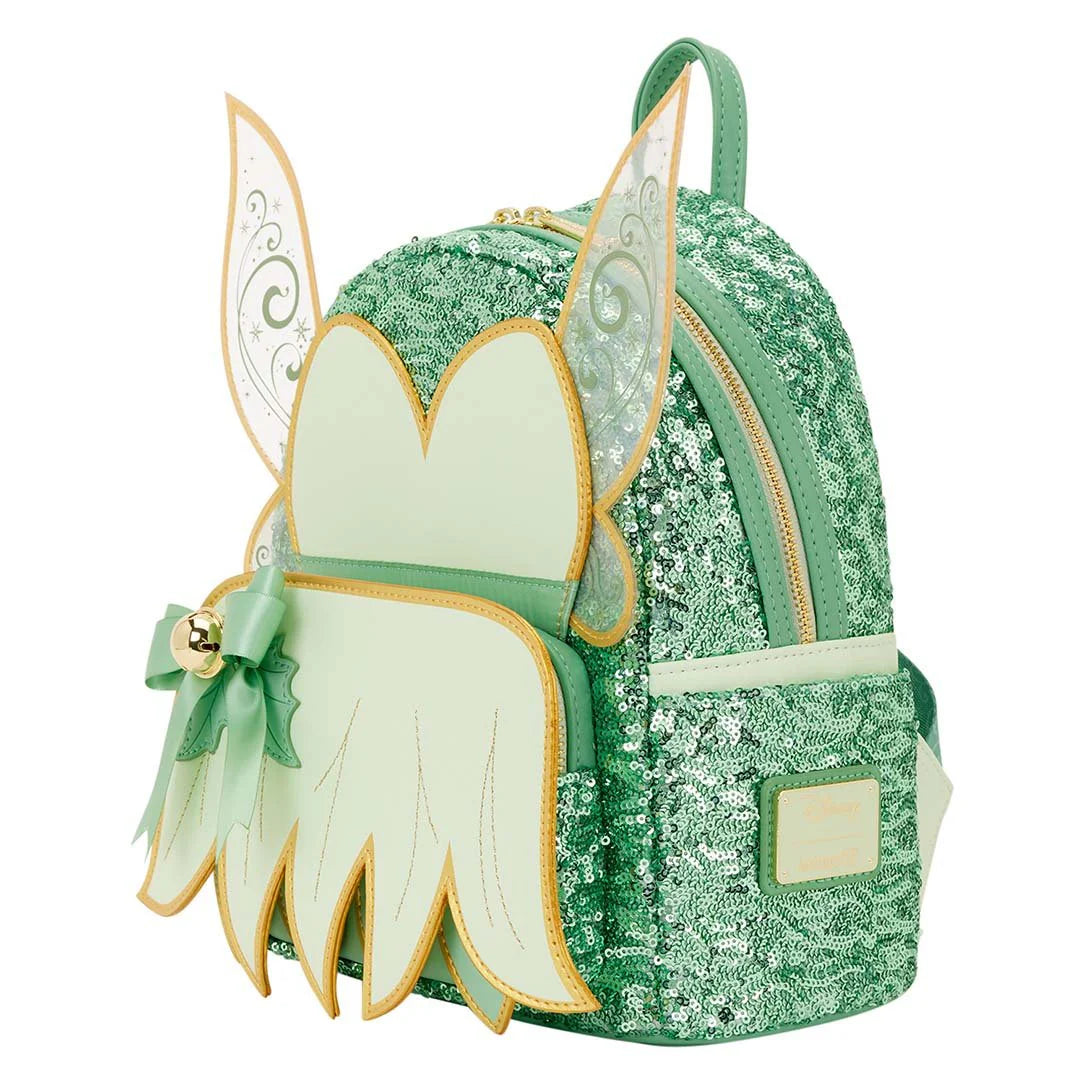 Loungefly Disney Peter Pan Tinker Bell Holiday Cosplay Sequin Mini Backpack-2