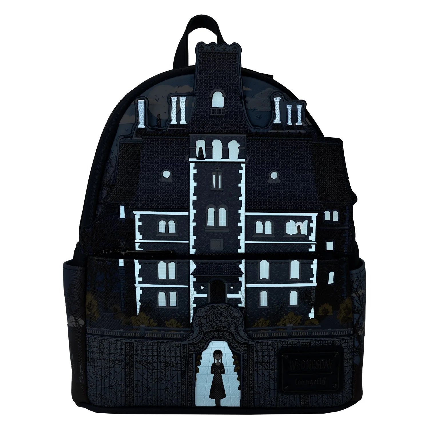 Loungefly MGM Wednesday Nevermore Academy Castle Glow Mini Backpack