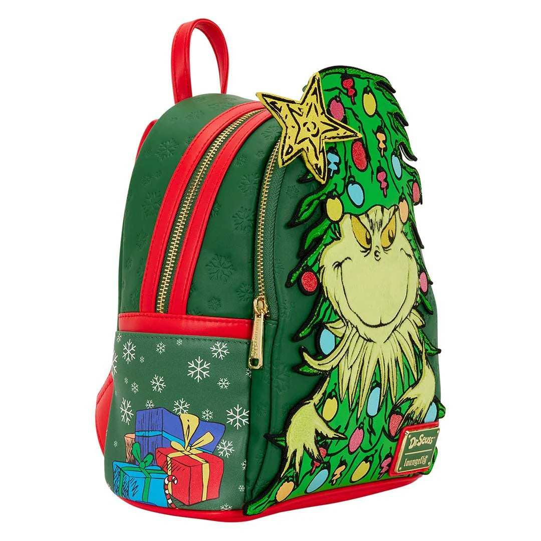 Loungefly Dr. Seuss How the Grinch Stole Christmas! Tree Light Up Plush Mini Backpack-zoom-4