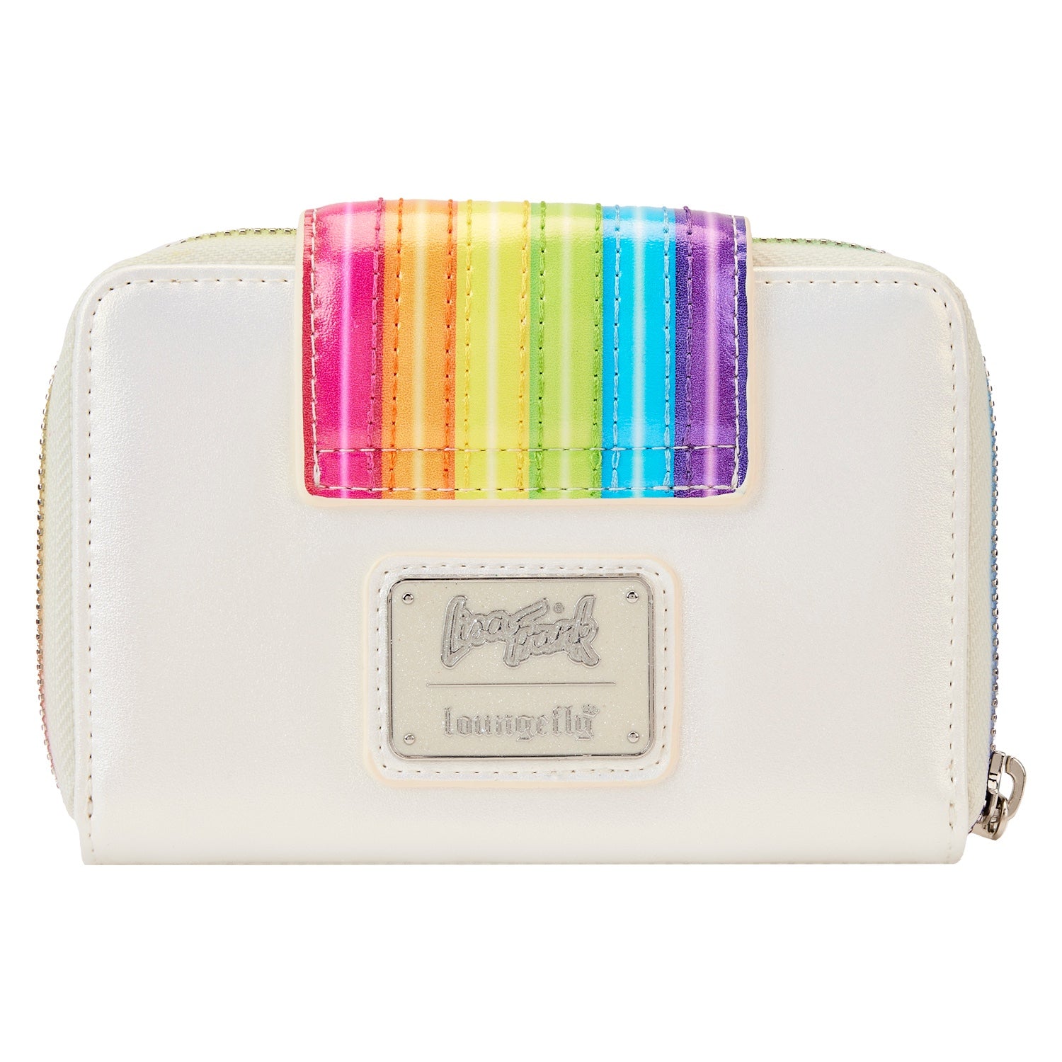 Loungefly Lisa Frank Rainbow Logo Pearlescent Zip Around Wallet
