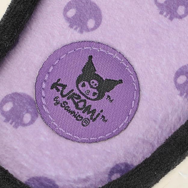 Sanrio Kuromi 3D character Face Art women's purple open toed slide slippers-7