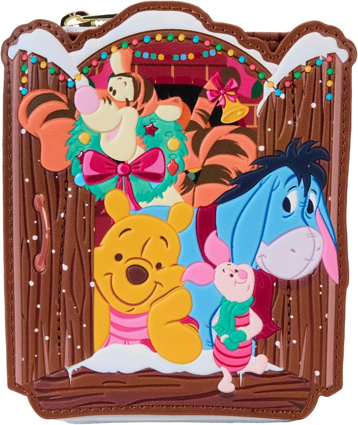 Loungefly Disney Winnie The Pooh & Friends Christmas Greetings Zip Around Wallet-1