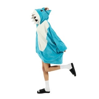 Hooded Blanket Shark Blue long sleeve hooded blanket