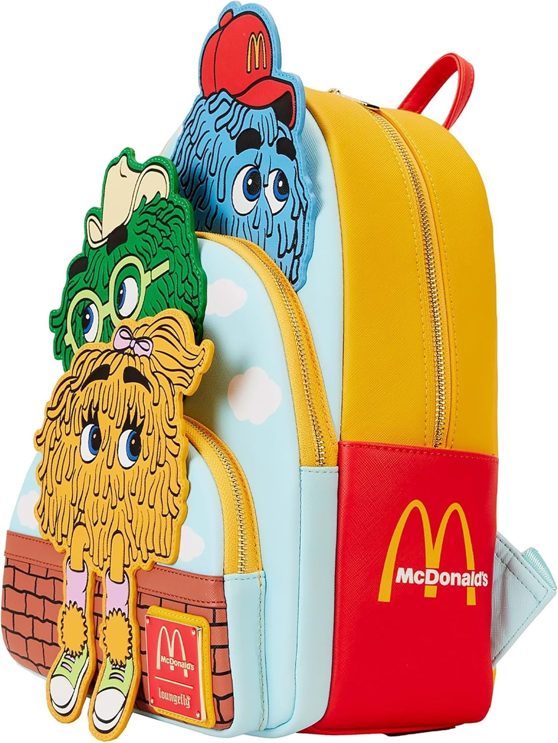 Loungefly McDonald's Triple Pocket Fry Guys Mini Backpack-6