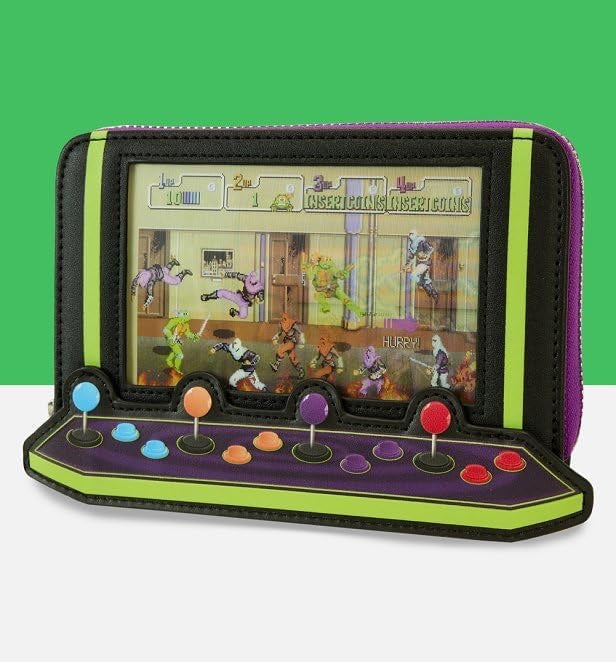 Loungefly Nickelodeon TMNT 40th Anniversary Vintage Arcade Zip-Around Wallet-zoom-4
