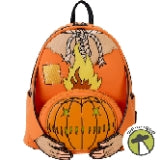 Loungefly Trick  R Treat Flaming Pumpkin Head Sam Light Up Glow Mini Backpack
