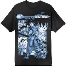 Dragon Ball oversize Goku blue poster art black t-shirt-zoom-1