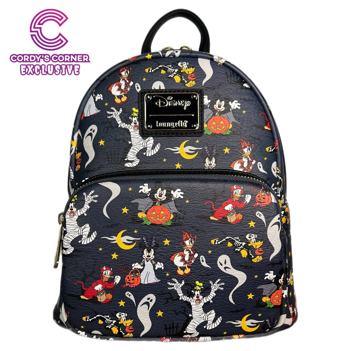 Loungefly Exclusive Disney Mickey and Friends Not So Scary Halloween Aop Mini Backpack