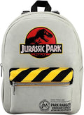 Jurassic Park Logo Caution Tape Grey Mini Backpack
