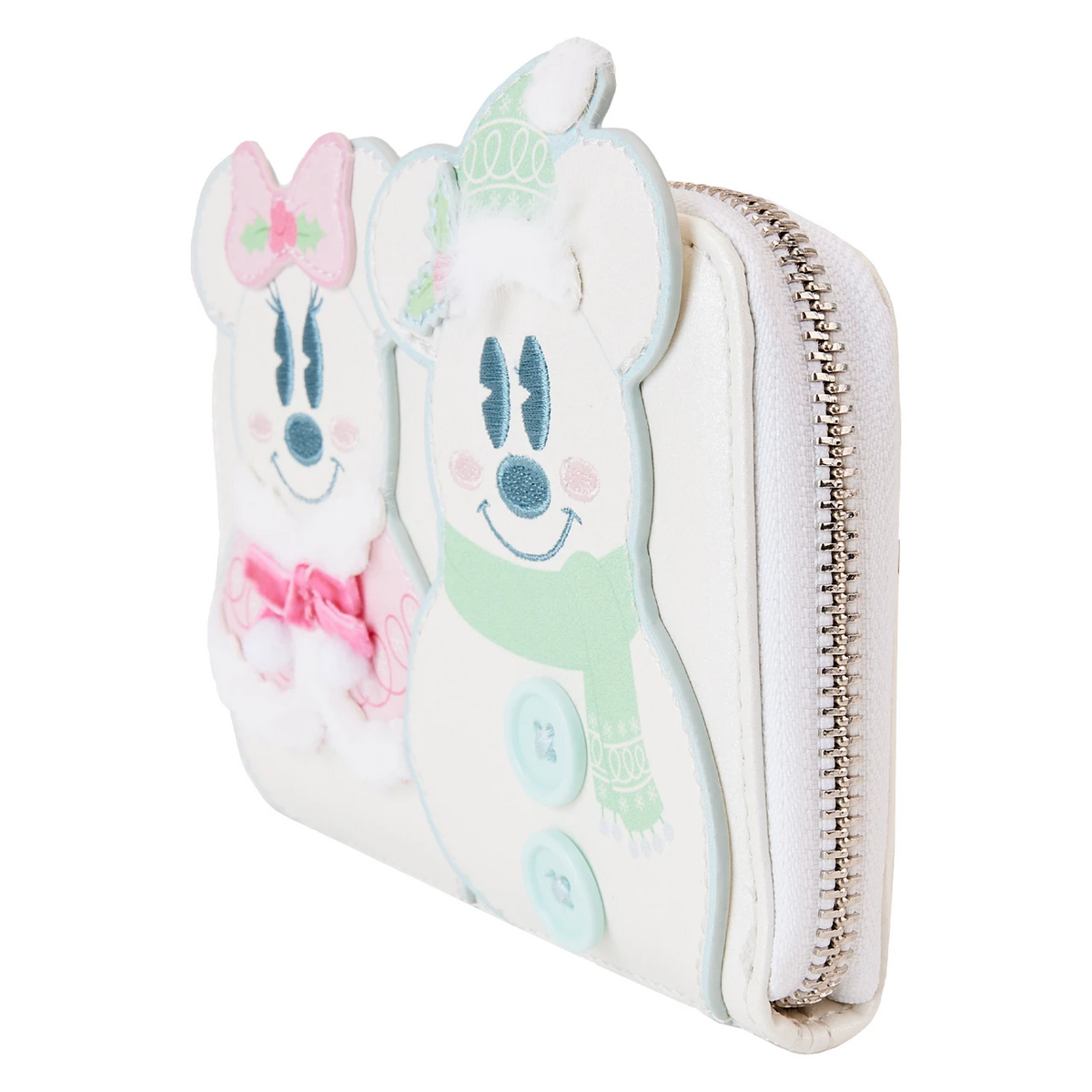 Loungefly Disney Mickey and Minnie Pastel Snowman Zip-Around Wallet