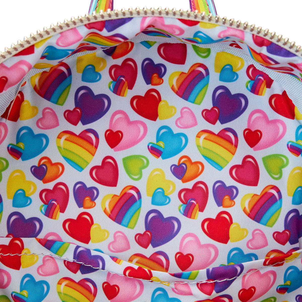 Loungefly Lisa Frank logo heart detachable rainbow bag mini backpack-zoom-4