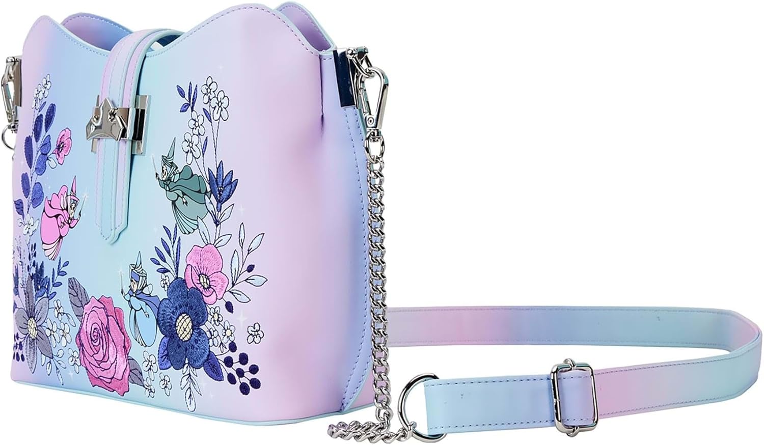 Loungefly Sleeping Beauty 65th Anniversary Floral Crown Crossbody Bag-zoom-2