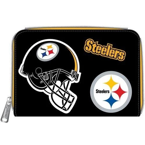 Loungefly NFL Pittsburg Steelers Patches Zip-Around Wallet-zoom-1