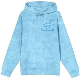 Hoodie Sanrio Cinnamoroll line art womens blue wash mineral long sleeve hooded sweatshirt