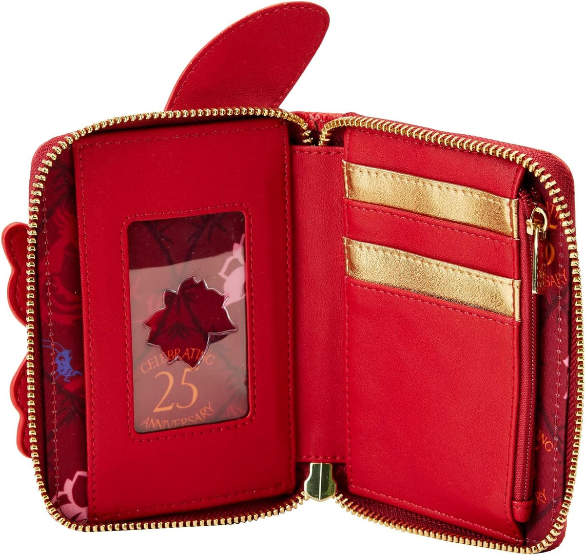 Loungefly Disney Mulan 25th Anniversary Mushu Glitter Cosplay Zip-Around Wallet-2
