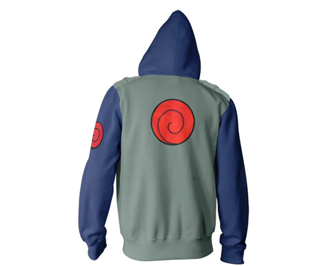 Naruto Shippuden Kakashi Cosplay Military Zip Hoodie-2